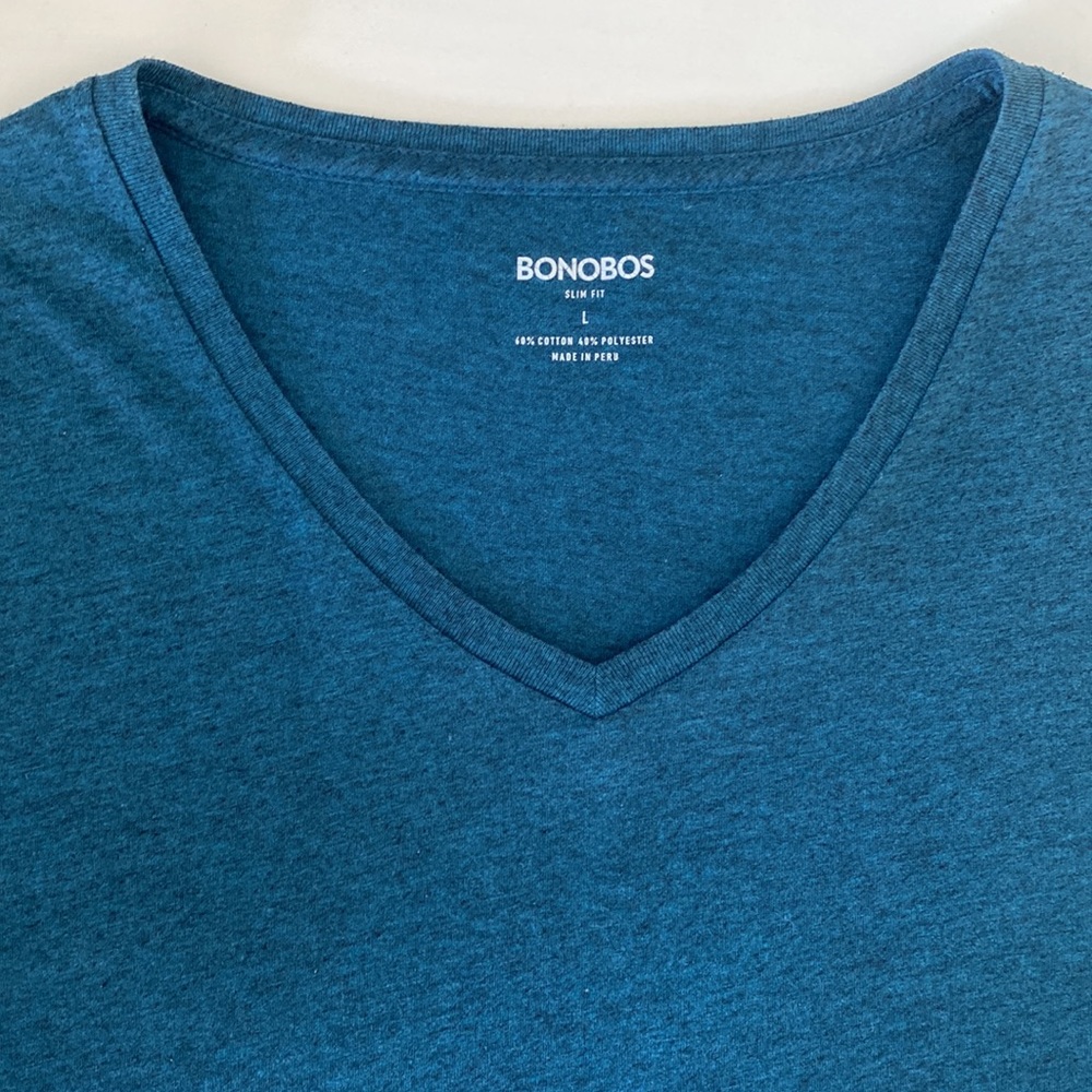 Bonobos - Men’s V-Neck Short Sleeve T-Shirt in Heather Teal